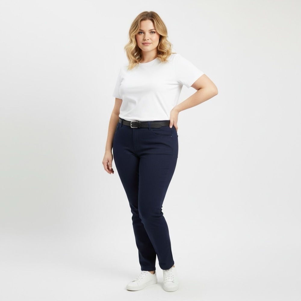 United Colors Of Benetton Blue Denim Jeans‎ Cotton Blend Straight Leg Trousers